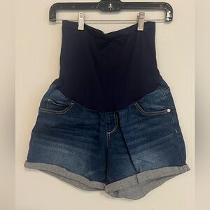 Indigo Blue Maternity Jean Shorts